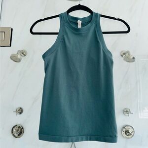 Athleta Renew Rib High Neck Racerback Tank- Teal